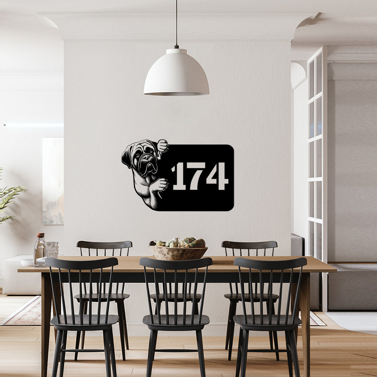 Mastiff Stahlschild - individuelle Hausnummer
