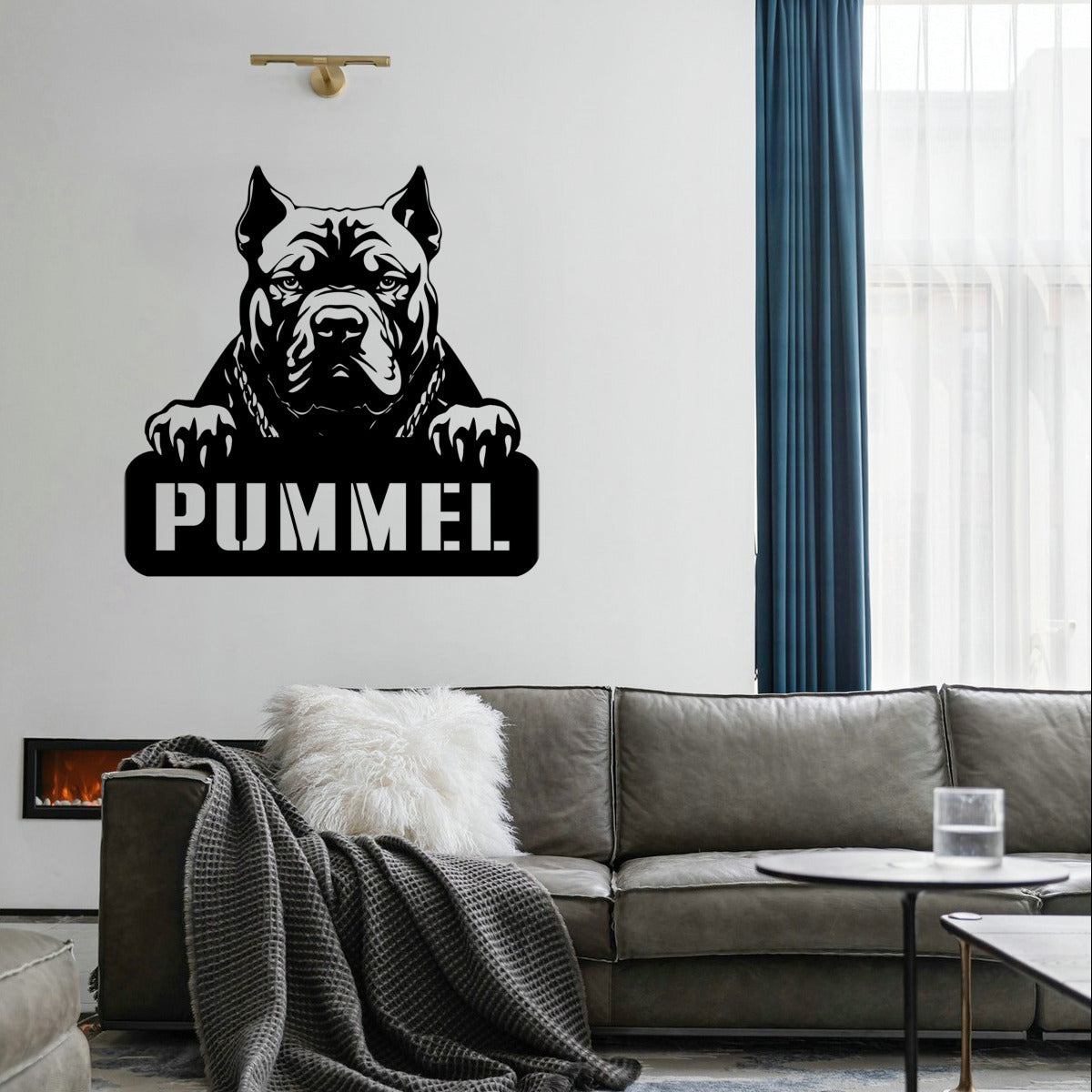 personalisiertes Metallschild mit Hundenamen - XXL Bulli