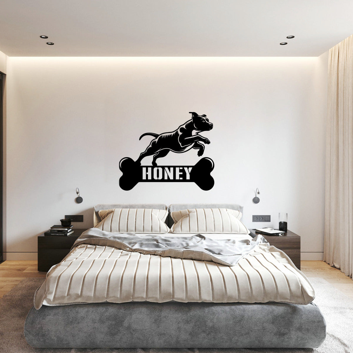 personalisiertes Metallschild mit Hundenamen - Staffordshire Bullterrier