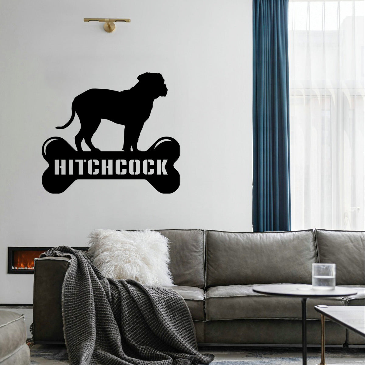 personalisiertes Metallschild mit Hundenamen - Mastiff