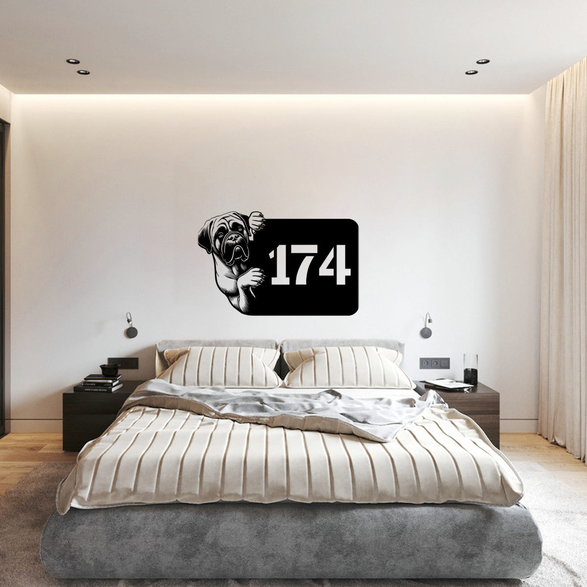 Mastiff Stahlschild - individuelle Hausnummer