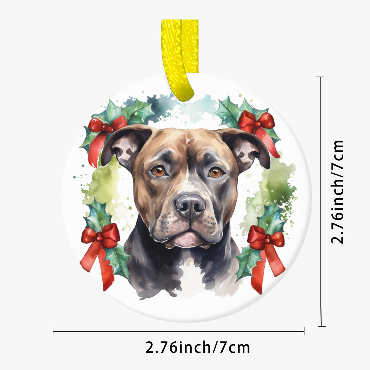 Weihnachtsbaum-Ornament aus Keramik - Pitbull 2