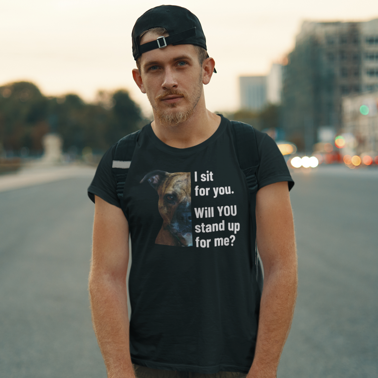 I sit for you... - personalisiertes T-Shirt mit deinem Hund